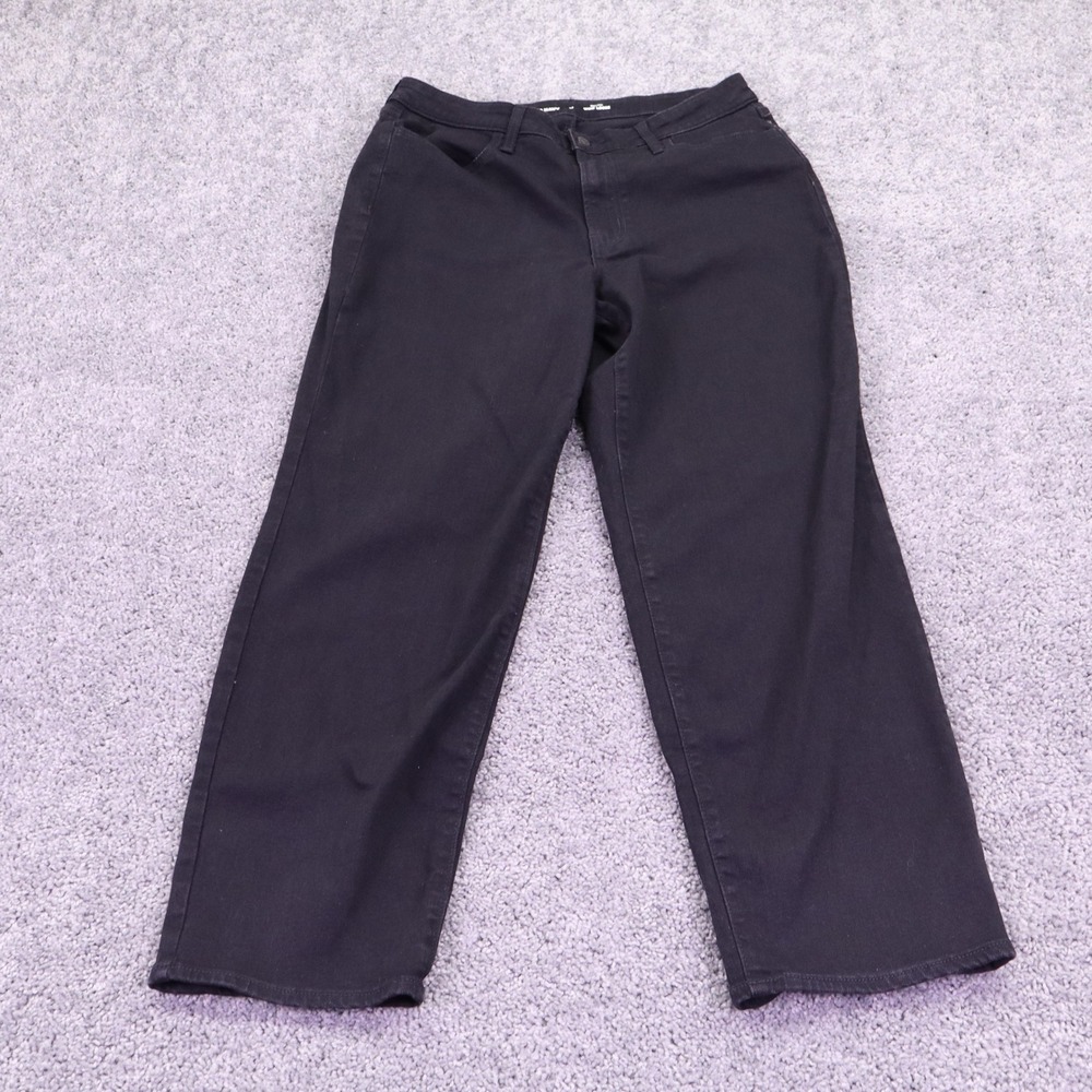 Old Navy Wow Loose Jeans Womens 14 Black High Rise Denim Stretch Casual